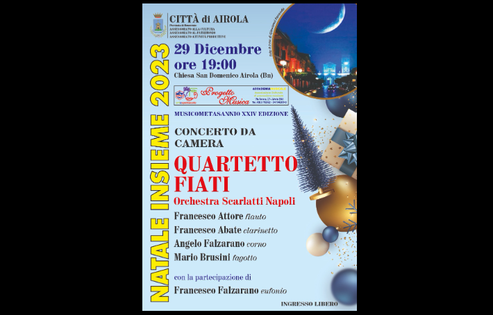 Concerto del Quartetto di Fiati dell’Orchestra Scarlatti di Napoli