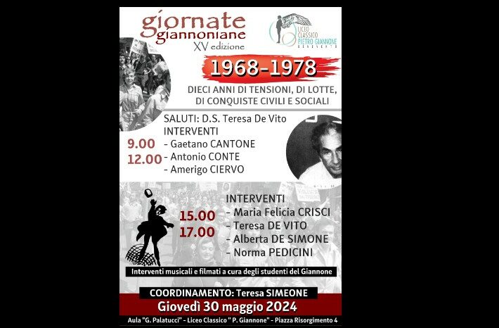 Giornate Giannoniane: eventi nell’arco temporale intercorrente tra il 1968 e il 1978