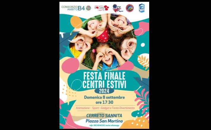 Consorzio Ambito B4: festa finale centri estivi