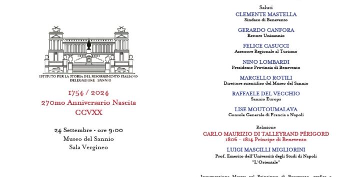 Celebrazione 270° anniversario della nascita di Carlo Maurizio di Tallyerand