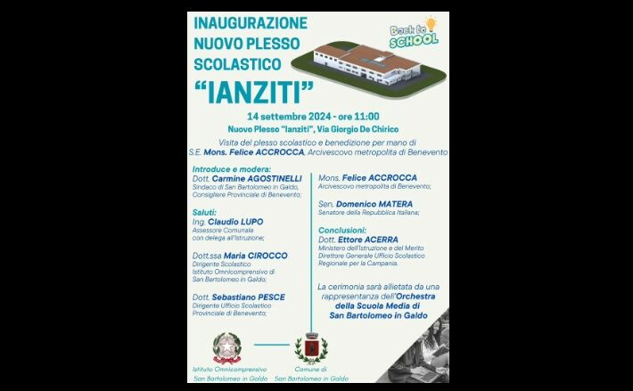 Inaugurazione nuovo plesso scolastico in località Ianziti