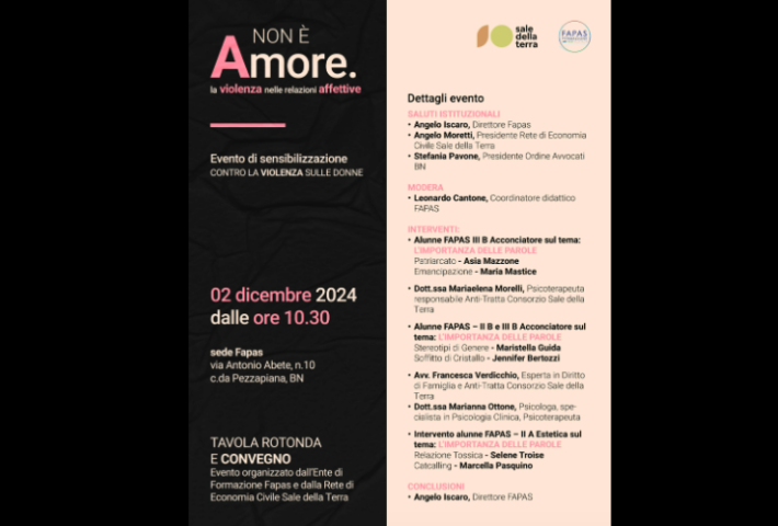 “Non è amore. La violenza nelle relazione affettive”