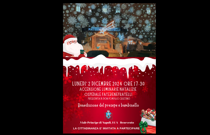 Luminarie natalizie all’Ospedale Fatebenefratelli