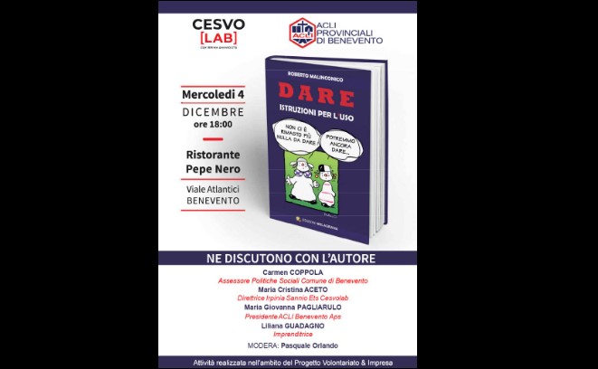 Presentazione libro “Dare: istruzioni per l’uso”