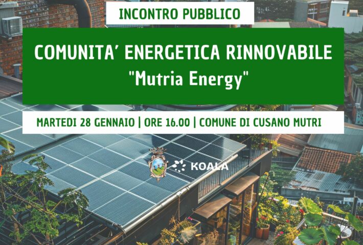 Incontro su Comunità Energetica Rinnovabile (CER) “Mutria Energy”