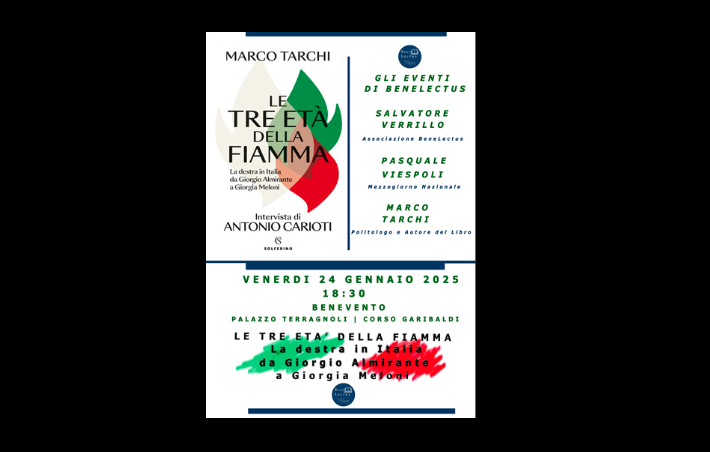 Presentazione libro “Le tre età della fiamma. Da Giorgio Almirante a Giorgia Meloni”