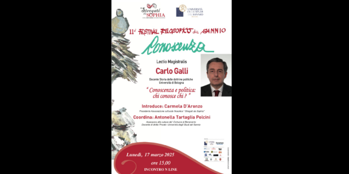 Lectio magistralis di Carlo Galli: ‘Conoscenza e politica: chi conosce chi?’