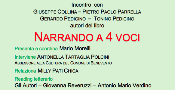 Presentazione libro ‘Narrando a 4 voci’