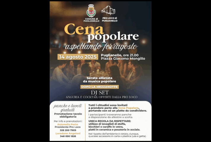 Cena Popolare aspettando Ferragosto