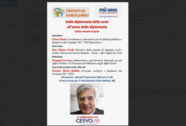 “Dalla diplomazia delle armi all’arma della diplomazia. Come vincere la pace”