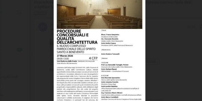 “Procedure concorsuali e qualità dell’architettura. Il nuovo complesso parrocchiale dello Spirito Santo a Benevento”