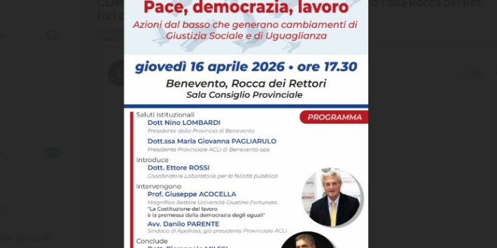 “Pace, democrazia, lavoro”
