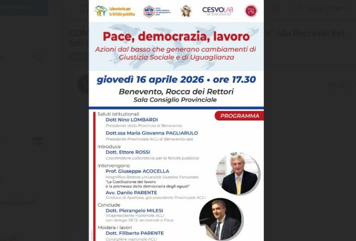 “Pace, democrazia, lavoro”