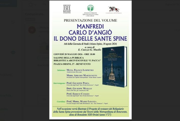 Presentazione libro ‘Manfredi Carlo d’Angiò il dono delle sante Spine’